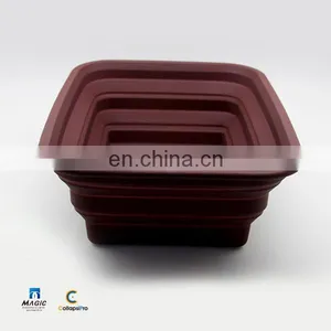 2018 Large Capacity FDA Silicone Collapsible Water Bucket Foldable Food Storage Basket thumbnail-5