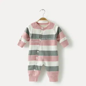 Knitted Newborn 100% Cotton Baby Rompers Infant Toddlers Clothing Pajama Romper thumbnail-3