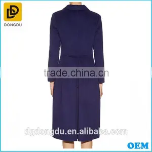Navy Blue Women Long Sleeve Fleece Coat From Women Coat Factory thumbnail-2