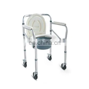 Foldable Commode Toilet Wheel Chair With Used in Hospital or Homecare thumbnail-4
