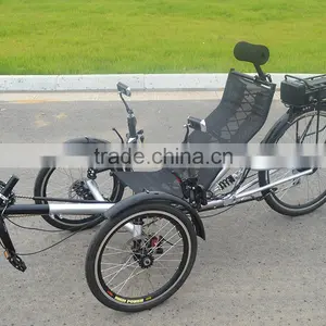 Single Person 3 Wheel Electric Recumbent Tricycle thumbnail-2