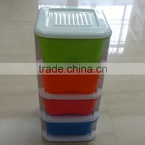 Mini 4 Tier Removable Plastic Storage Drawer, Plastic Storage Cabinet thumbnail-1