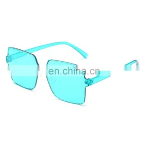 2019 Made in China, Fashion Boys Girls Lightweight Funny Wholesale Pink Square Sunglasses Uv400 Big Glasses Frame Kids/ thumbnail-2