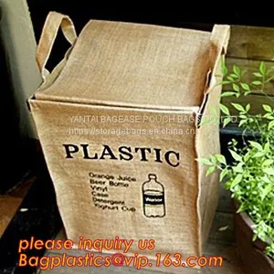 Lightweight Collapsible Jute Fabric Storage Bin Basket,Jute Multifunctional Moisture-proof Debris Storage Basket Desktop thumbnail-1