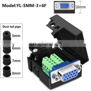 VGA Solderless DB15 Connector 3 Rows 15 Pins HDB15 VGA Connector thumbnail-3