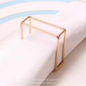 Popular Modern Style Simple Metal Square Shaped Napkin Ring thumbnail-1