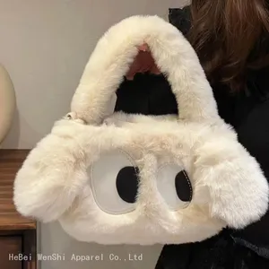 021Plush Bag Big Eyes New Large Capacity Hand Oblique Bag Ladies Light Luxury Fashion Bag thumbnail-5