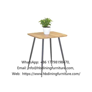 Iron Leg MDF Small Square Table thumbnail-1