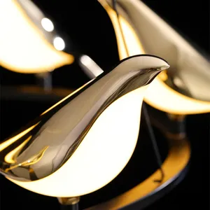 Postmodern New Design Art Metal Bird Led Pendant Lights For Dining Room Table Kitchen Bar Hanging Lamp Home Deco Fixtures thumbnail-4