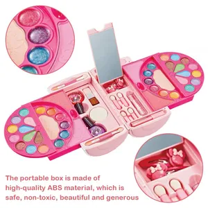 Kids Makeup Kit for Girls 28 in 1 Real Makeup Set Washable Cosmetic Set With Handbag Gifts for Girl 3+ Years thumbnail-4