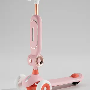 Foldable Soft Rubber Handlebars, Seats, Lighting, Music, Aluminum Pole, Lightweight Indoor Sliding Bike, New Children's Scooter（Wechat:13510231336） thumbnail-4