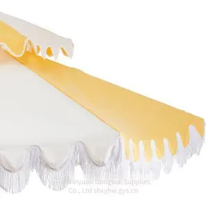 Terrace Sunbrella Double-layer Fringed Patio Umbrella, Garden Sunshade Umbrella, Hand-cranked Center Pole Umbrella thumbnail-2