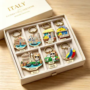 Multi-style Tourist Craft Souvenir Set Including 3D Fridge Magnet, Pet Name Tag, Decorative Commemorative Plate thumbnail-3