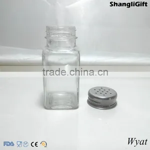 Cheap 80ml 3oz Square Glass Salt and Pepper Spice Jars With Lids thumbnail-3