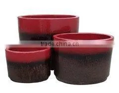 Pottery Oval Shape Set of 3 Garden Pot thumbnail-1