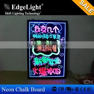 Edgelight AF32A Customized Wholesale Best Quality RGB Flashing Colored Neon Dry Erase Boards Advertising Light Chalk Boards thumbnail-1