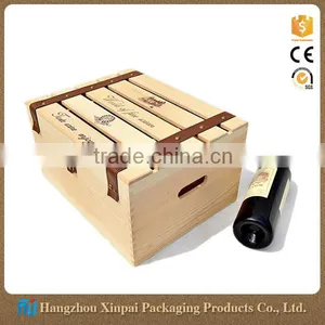 Cheap Price Custom 6 Bottle Logo Printed Pine Wood Wine Gift Box thumbnail-1