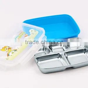 Take Away Stainless Steel Metal Body Covered With PP Plastic Food Storage Container Set thumbnail-4