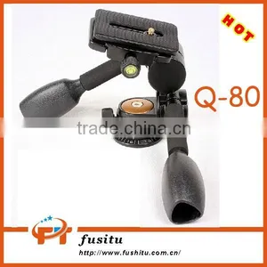 Aluminum Q80 3D Damping Tripod Head PTZ With Quick Release Plate thumbnail-1