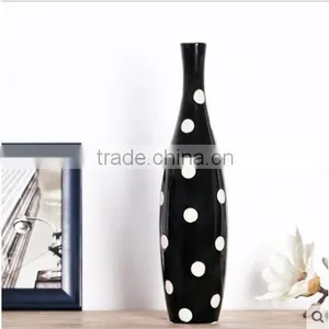 2 Pic a Set Cheap Factory White and Black Ceramic Vase for Table Decor thumbnail-3