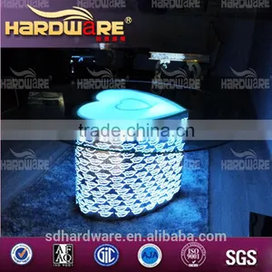 New Model Led Bar Table,glass Round Led Light up Wedding Table thumbnail-4