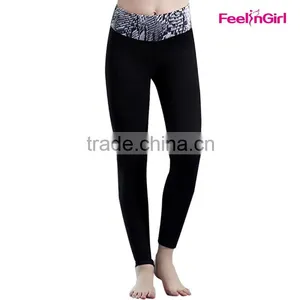 Wholesale Stylish Women Print Black Slimming Yoga Pants thumbnail-2