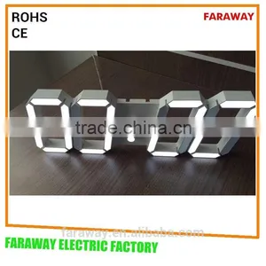 3D White Solid Led Digital Table Clock,/led Desk Clock thumbnail-3