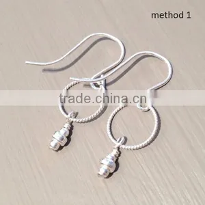 925 Sterling Silver Drop Earrings Small Dangle Earrings Minimalist Silver Earrings thumbnail-1