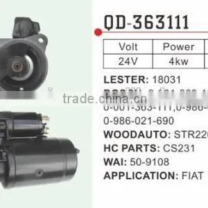 Fiat Starter Motor Lester 18031 Bosch 0-001-363-101 0-001-363-111 Woodauto STR22005 HC Parts CS231 Wai 50-9108 thumbnail-1
