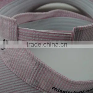White and Pink Curved Brim Sun Visor Cap thumbnail-2