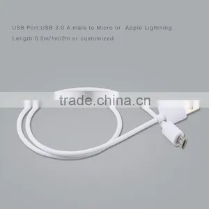 Wholesale Fast Data Transmit Charging Micro Round USB Data Cable For Iphone thumbnail-5