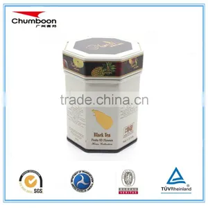 250g Octagonal Tea Tin Box Sandy Tinplate Gift Box thumbnail-1