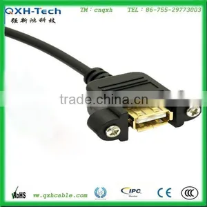 USB AM TO AF Golden Plated Cable With Screw /usb Panel Mount Extension Cable thumbnail-1