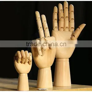 New Coming Cartoon Joint Wooden Hand for Decoration,3 Style Wooden Hand Toys for Children/Friends thumbnail-1