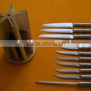 Stainless Steel Knife Set 12Pcs With Wooden Block thumbnail-1
