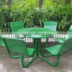 18 Years Customization Manufacturing Experience 6 Seats Size Metal Outdoor Table and Chairs thumbnail-1