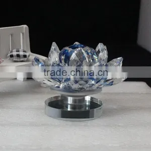 Wholesale Clear Blue Lotus Glassware for Decorative thumbnail-4