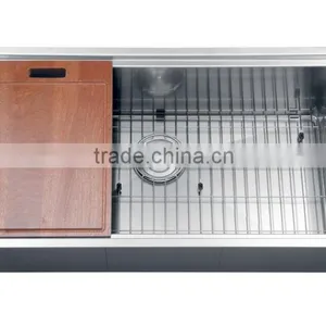 Undermount Single Bowl Kitchen Sink With Strainer, Grids and Colander thumbnail-3