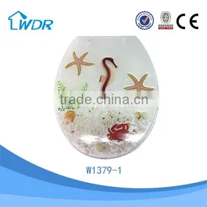 Sanitary Bathroom Poly Resin Color Chinese Slowly Down Toilet Cover thumbnail-3