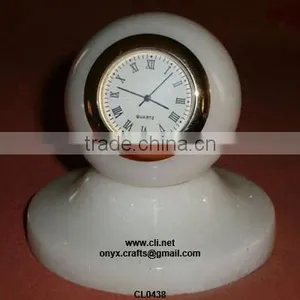 White Marble Desk Clock for Cheap Price thumbnail-1