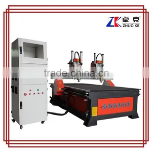 Vacuum System for Soft Wood 3D CNC Wood Milling Machine 1325 With Two 5.5KW Spindle thumbnail-1