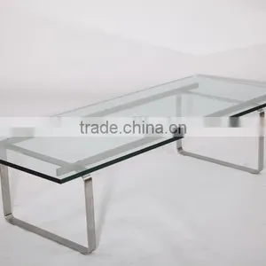 Unique Fancy Cheap Hans Wegner Tempered Glass Top Coffee Table thumbnail-1