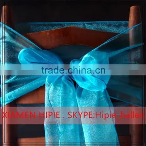 High Quality Wedding Chair Bows of 100% Nylon Red Organza thumbnail-1