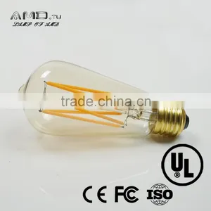 Gold Decorative ST64 LED Vintage Bulb /Vintage Dimmable Led Filament Edison Bulb Light thumbnail-3