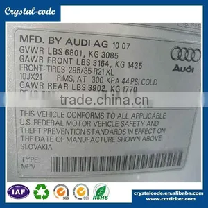 Hot Sale Vinyl Custom Printed Removable Strong Adhesive Auto Parts Packing Label thumbnail-4