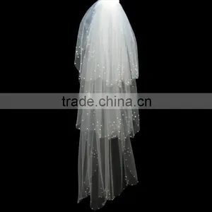 High Quality Tulle Beaded Popular Bridal Veils thumbnail-1