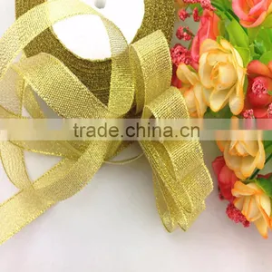 Wholesale Glitter Gold and Silver Metallic Ribbon for Gift Packing thumbnail-1