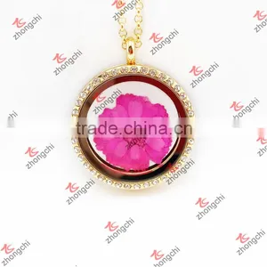 Floating Story Flower Glass Lockets Necklace for Love Gifts (LFL50907) thumbnail-3