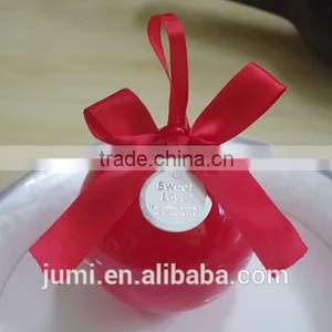 Plastic Round Ball Wedding Favors Candy Box Christmas Gift Box thumbnail-6
