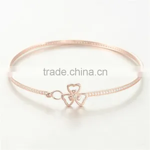 Rose Gold Plated Jewelry Gold Bracelet Clover PB001A-21 thumbnail-6